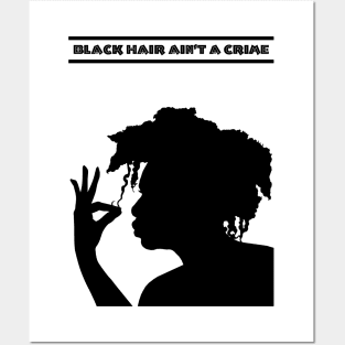 ALKEBULAN - BLACK HAIR AIN'T A CRIME v3 B&W Posters and Art